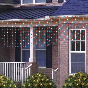 NWT Patriotic 60-Count 8-Function Battery-Operated LED Star Curtain Lights LOT